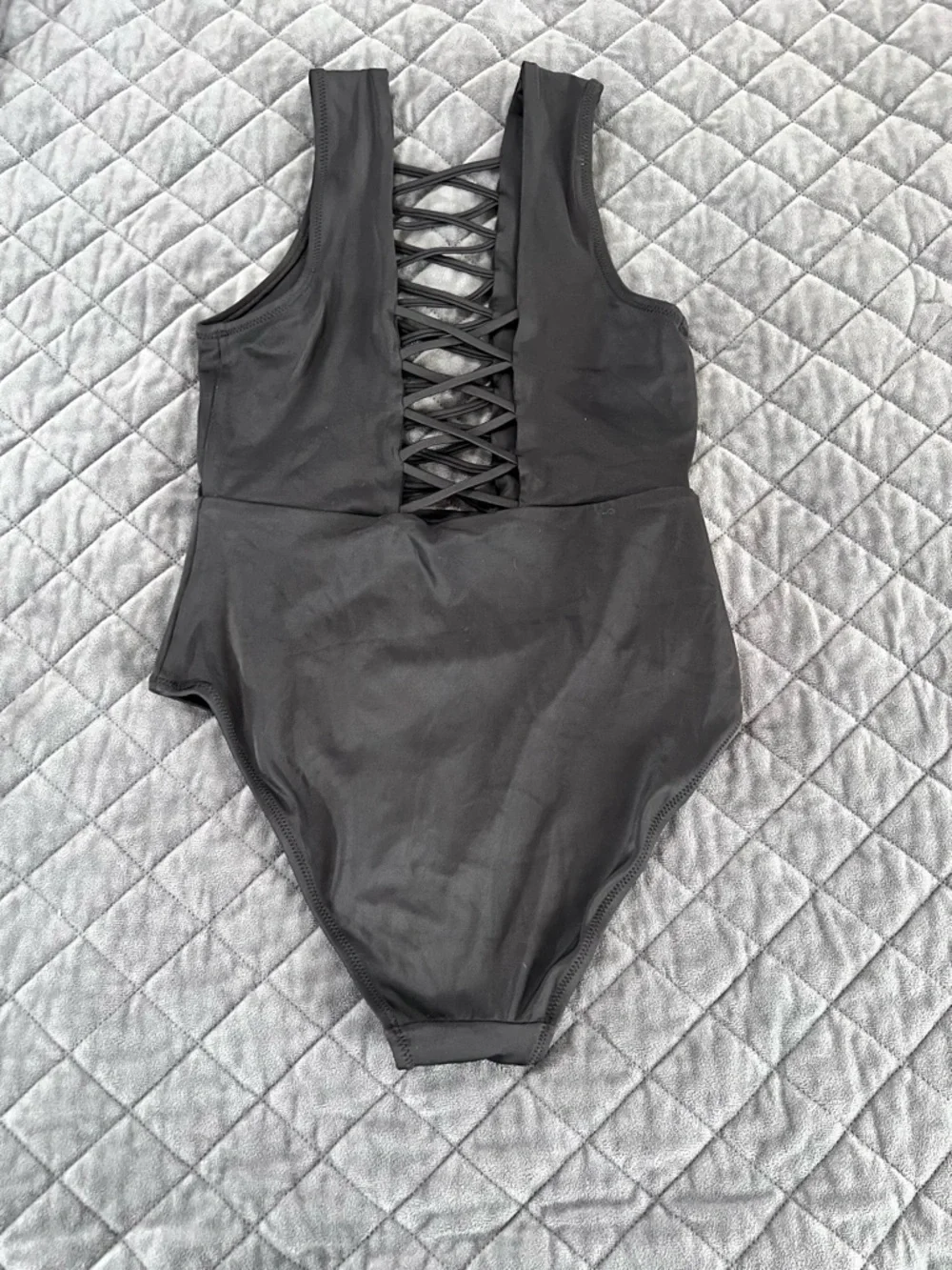 OYE Swimwear Jasmine One Piece Swim Suit Medium Plunging V Neck Lace Up Designer